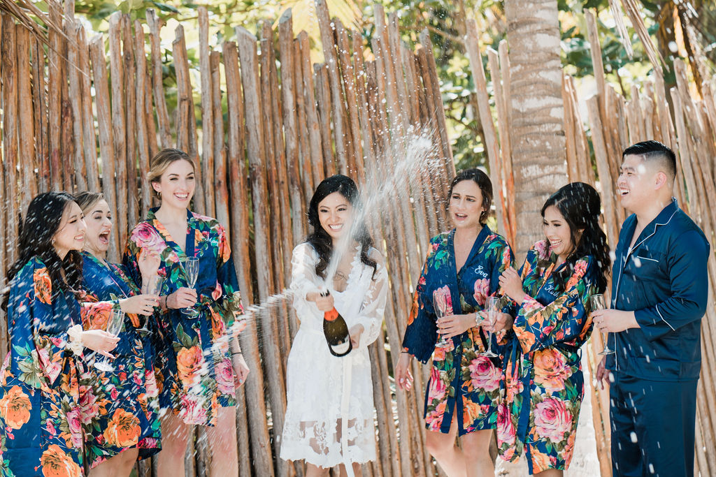 Wedding hair and makeup services in Blue Venado, Riviera Maya, Mexico by Sarah Garnier Hair & Makeup Co. 