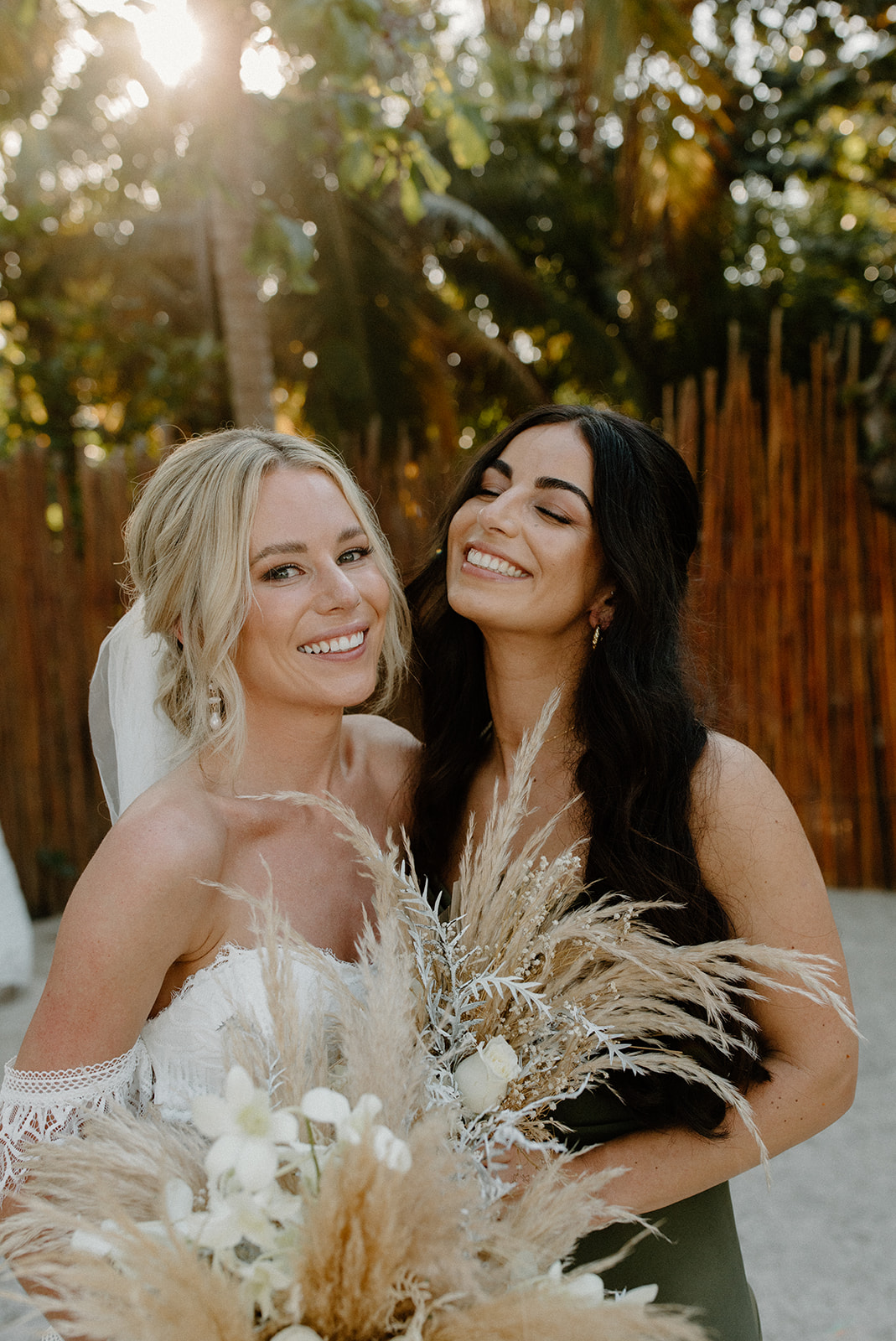 bridal party make up and hairdo by Sarah garnier co at blue Venado weddings riviera Maya