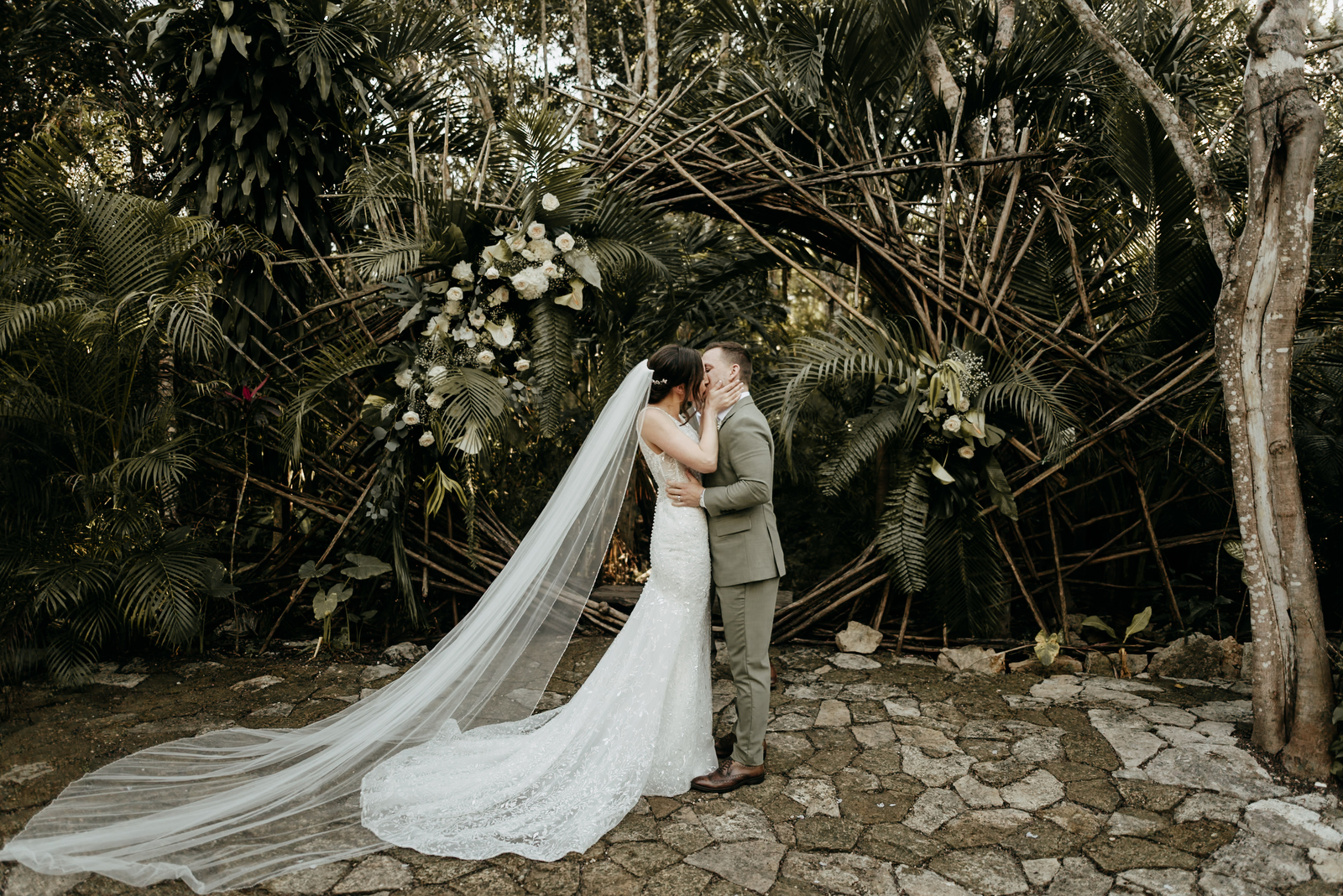 Bridal Hairstyles in the Jungle of Tulum, Mexico by Sarah Garnier