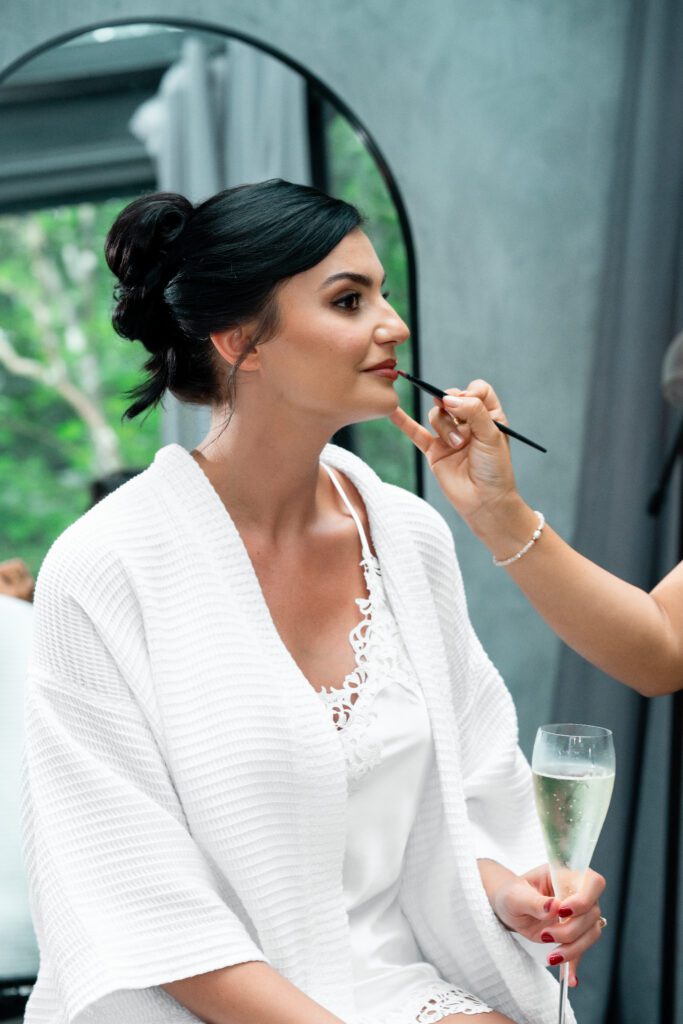 Bridal makeup touch up service by Sarah Garnier & Co. in Riviera Maya, Mexico